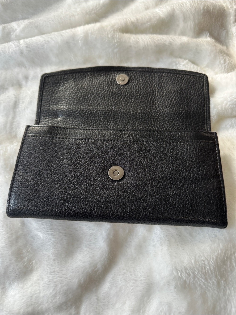 ZINDA Black Leather Women's Wallet Clutch RFID Blocking Compact Minimalist EUC - Picture 3 of 15